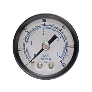 1/4″ NPT, 0-300 PSI (0-27 bar), Brass Pressure Gauge