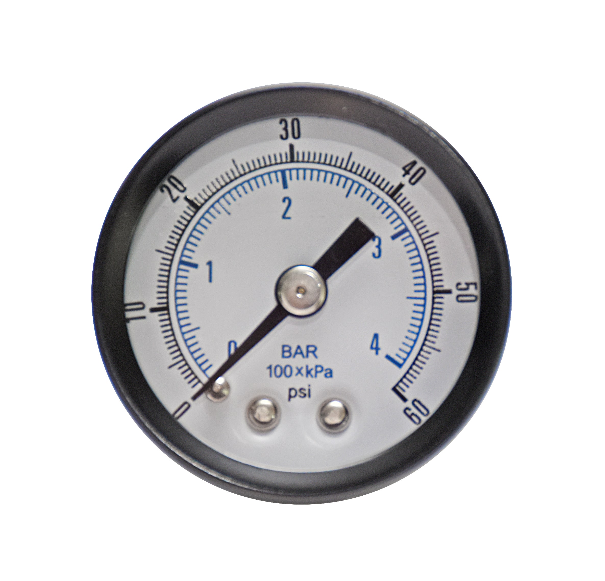 1/4" npt air pressure gauge 0-30 psi side bottom mount 2" fac G3 