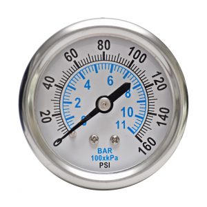 SMC Pneumatic Pressure Gauge 0-160 Psi 1/4" NPT K50-MP1.0-M02MS 4274866 ROHS 