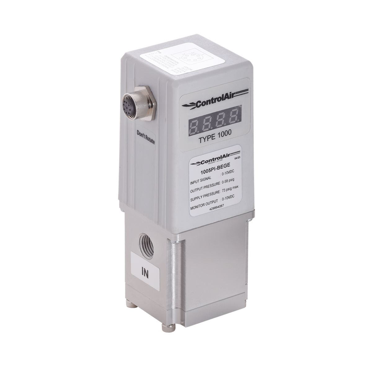 Type 1005P Electro-Pneumatic High Flow Pressure Regulator Type 1005P Electro-Pneumatic High Flow Pressure Regulator